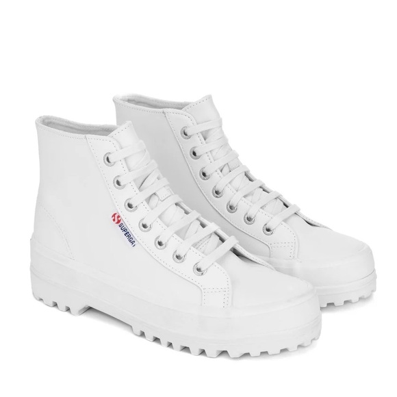 Superga Alpina Shoe, Leather Upper - Nappa White, women’s size 6 US/36 EU - Picture 1 of 8